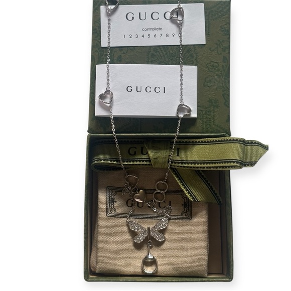 Gucci 925 Sterling Silver Butterfly Pendant Necklace - Picture 6 of 8